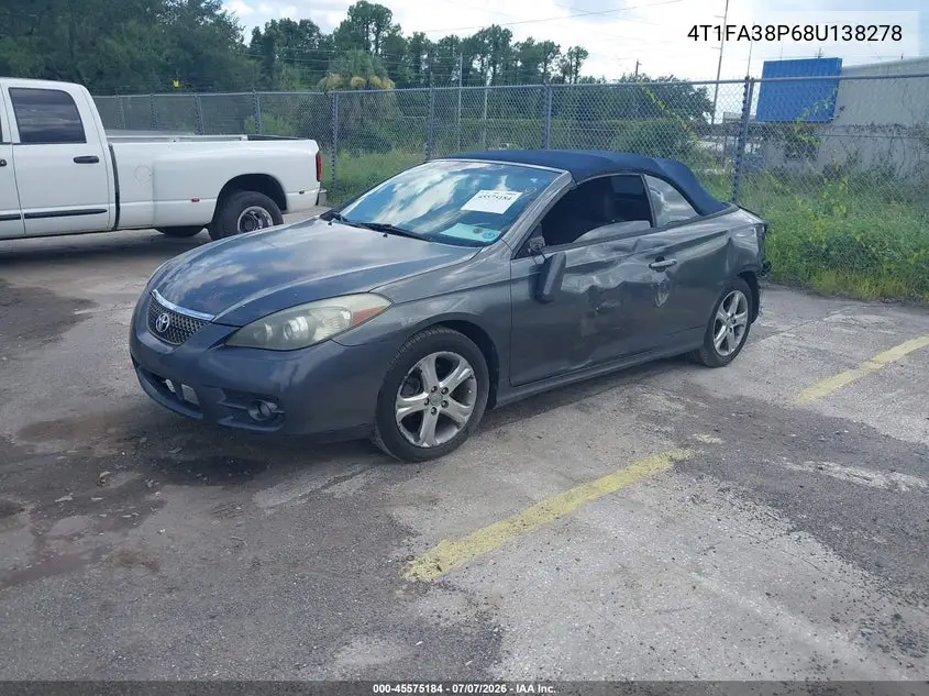 2008 Toyota Camry Solara Sport VIN: 4T1FA38P68U138278 Lot: 45575184