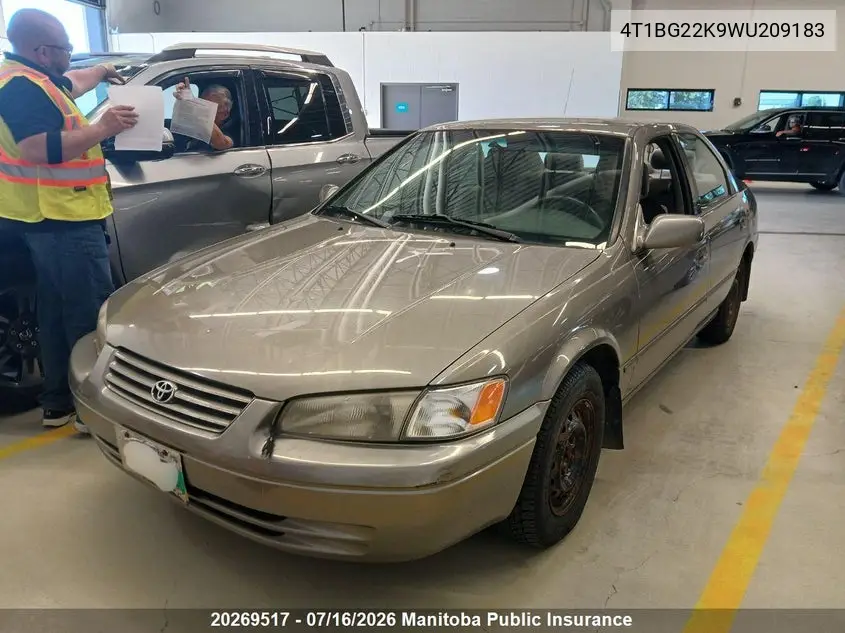 1998 Toyota Camry Ce VIN: 4T1BG22K9WU209183 Lot: 20269517