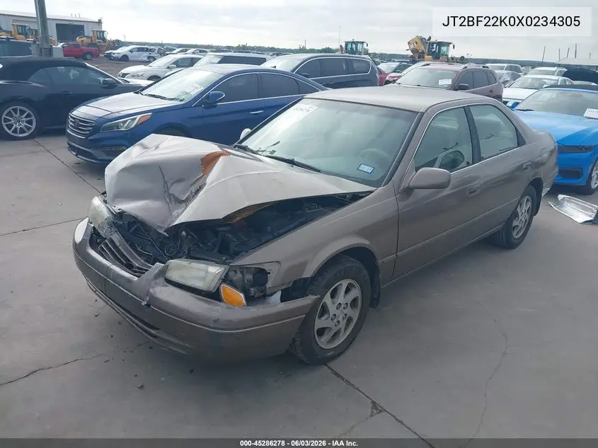 1999 Toyota Camry Le V6 VIN: JT2BF22K0X0234305 Lot: 45286278