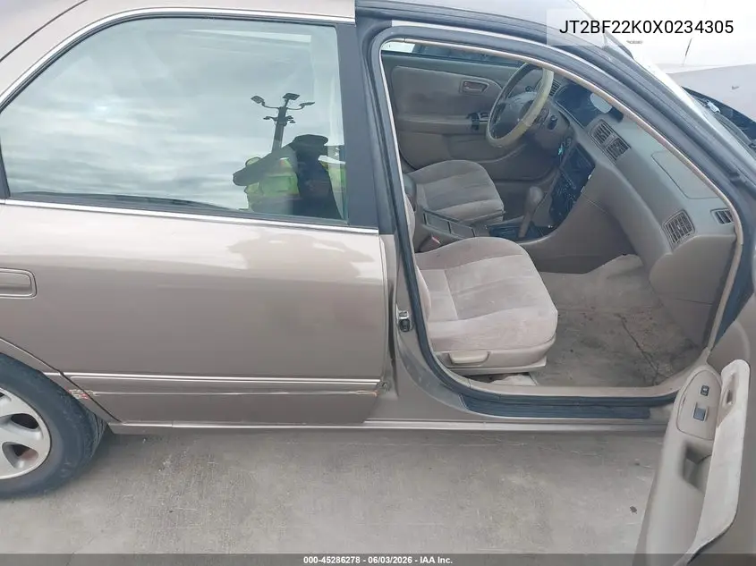 1999 Toyota Camry Le V6 VIN: JT2BF22K0X0234305 Lot: 45286278