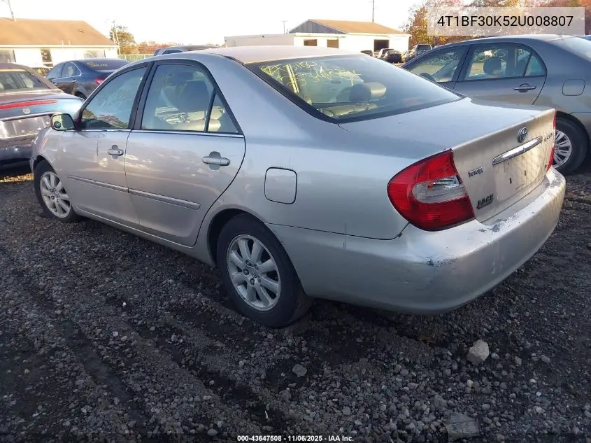 4T1BF30K52U008807 2002 Toyota Camry Xle V6