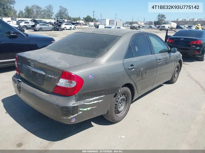 2003 Toyota Camry Le VIN: 4T1BE32K93U775142 Lot: 45594935
