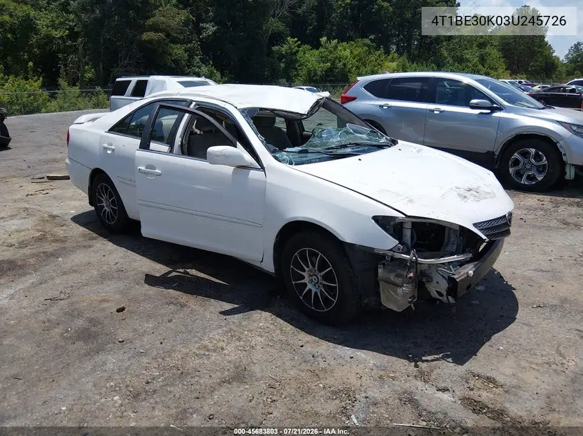 2003 Toyota Camry Le VIN: 4T1BE30K03U245726 Lot: 45683803