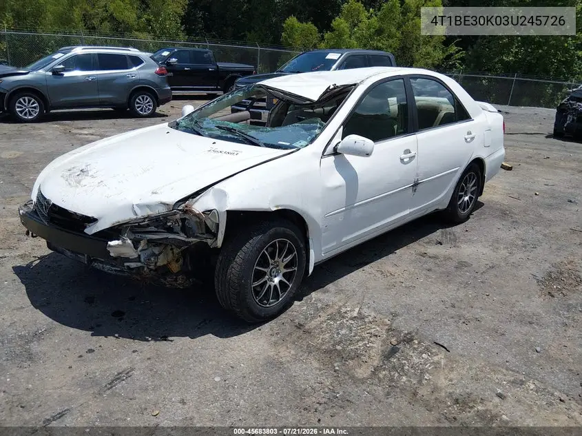 2003 Toyota Camry Le VIN: 4T1BE30K03U245726 Lot: 45683803