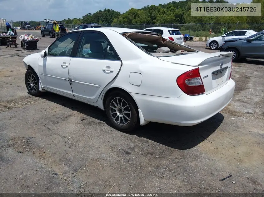 2003 Toyota Camry Le VIN: 4T1BE30K03U245726 Lot: 45683803