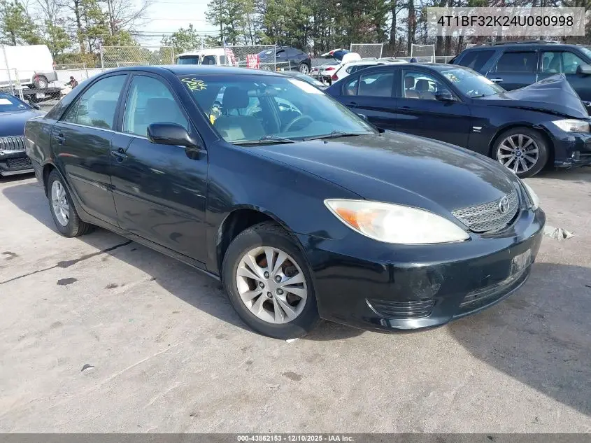 4T1BF32K24U080998 2004 Toyota Camry Le V6