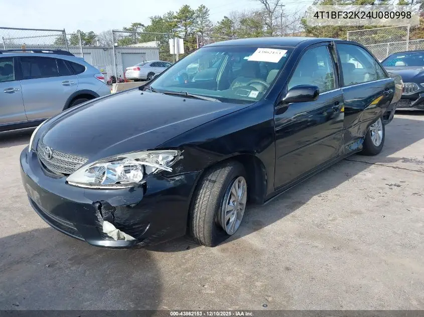 4T1BF32K24U080998 2004 Toyota Camry Le V6