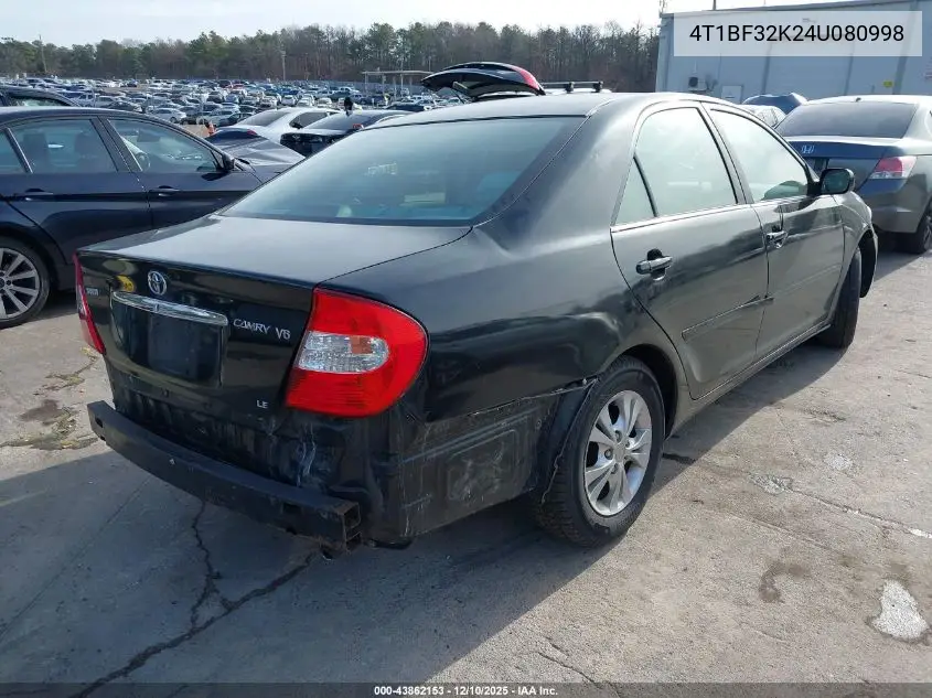 4T1BF32K24U080998 2004 Toyota Camry Le V6
