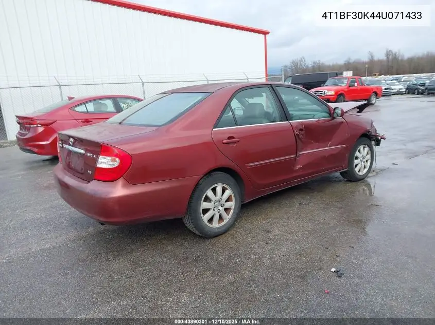 4T1BF30K44U071433 2004 Toyota Camry Xle V6