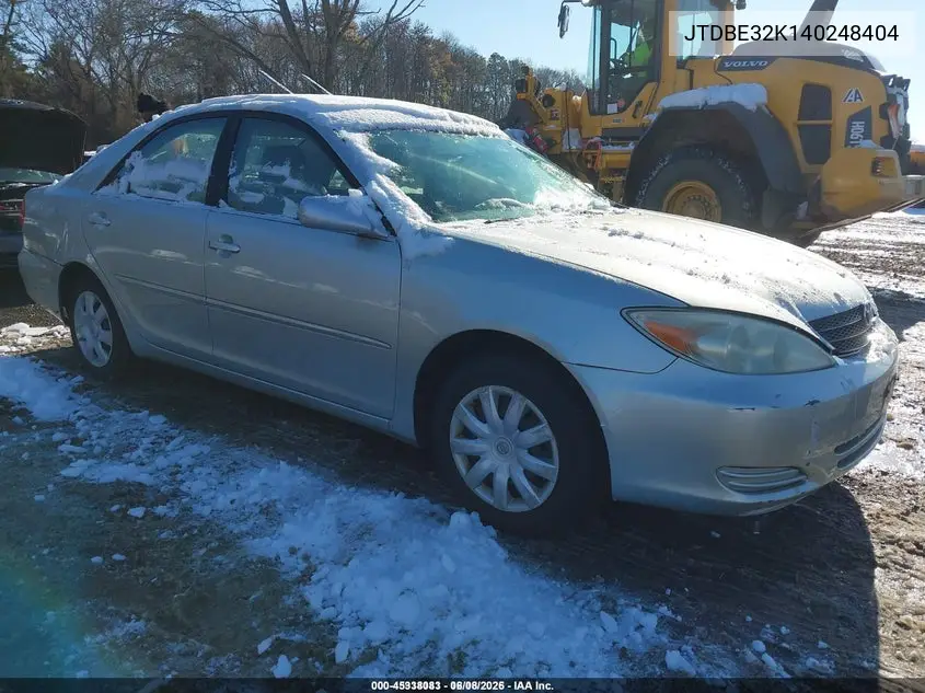 JTDBE32K140248404 2004 Toyota Camry Le