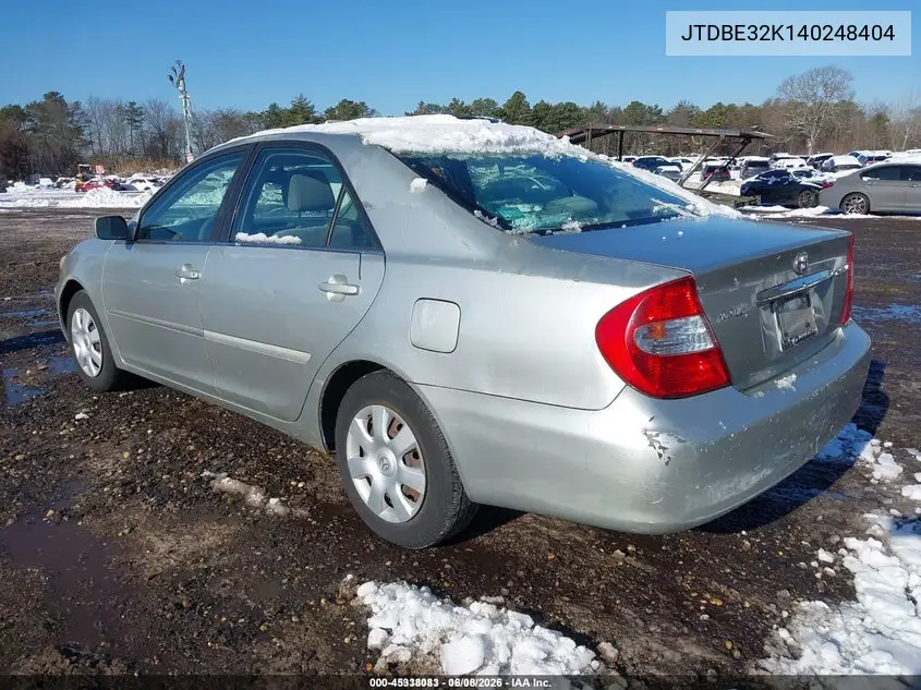 JTDBE32K140248404 2004 Toyota Camry Le