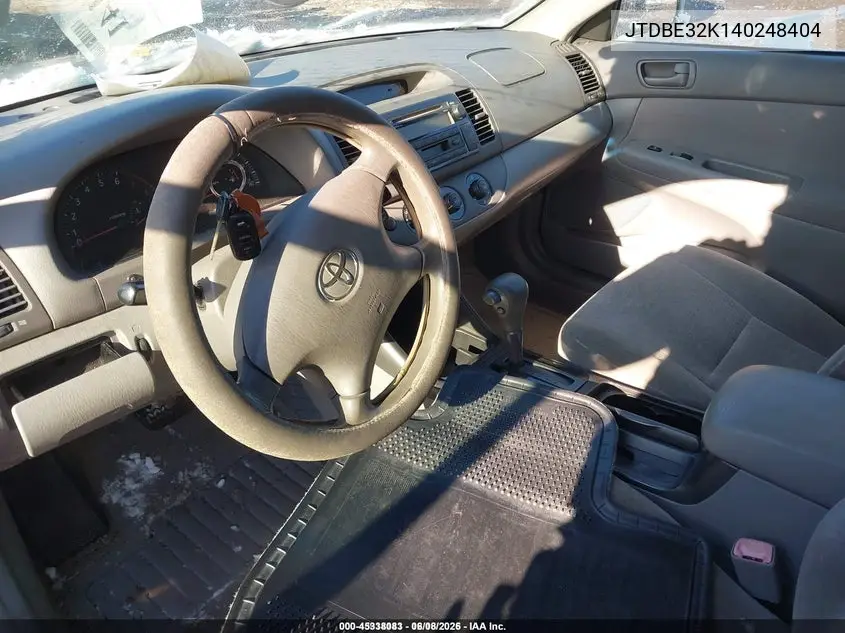 JTDBE32K140248404 2004 Toyota Camry Le