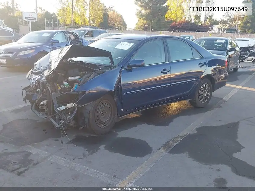 4T1BE32K15U097649 2005 Toyota Camry Le