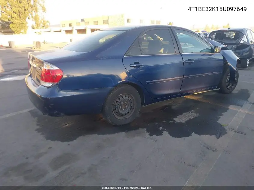4T1BE32K15U097649 2005 Toyota Camry Le