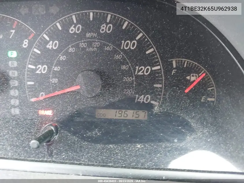 2005 Toyota Camry Std VIN: 4T1BE32K65U962938 Lot: 45436403