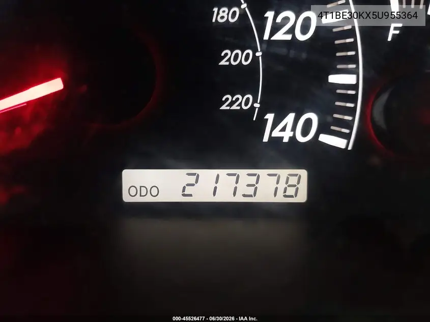 4T1BE30KX5U955364 2005 Toyota Camry Le