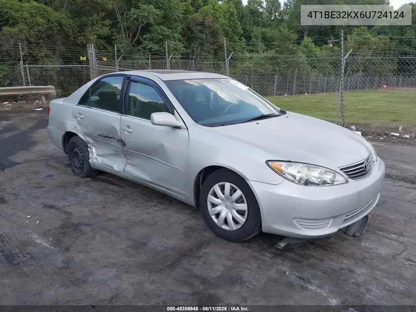 2006 Toyota Camry Le/Xle/Se VIN: 4T1BE32KX6U724124 Lot: 45356948
