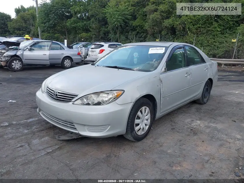 2006 Toyota Camry Le/Xle/Se VIN: 4T1BE32KX6U724124 Lot: 45356948