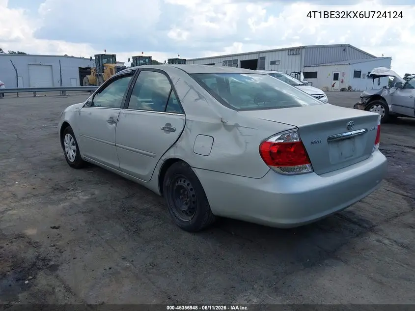 2006 Toyota Camry Le/Xle/Se VIN: 4T1BE32KX6U724124 Lot: 45356948