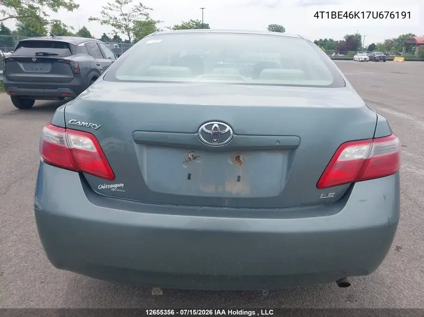 2007 Toyota Camry Le/Se VIN: 4T1BE46K17U676191 Lot: 12655356x