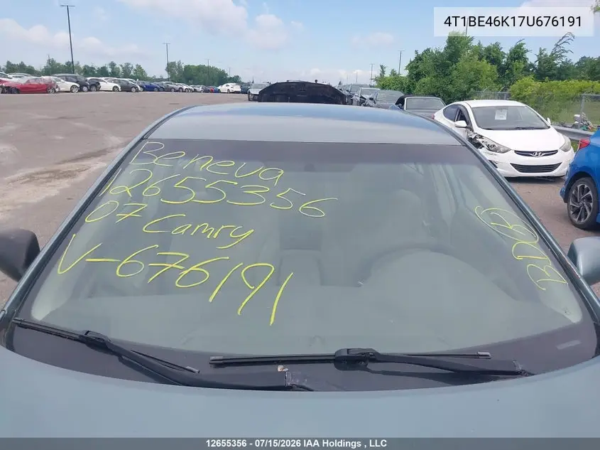 2007 Toyota Camry Le/Se VIN: 4T1BE46K17U676191 Lot: 12655356x
