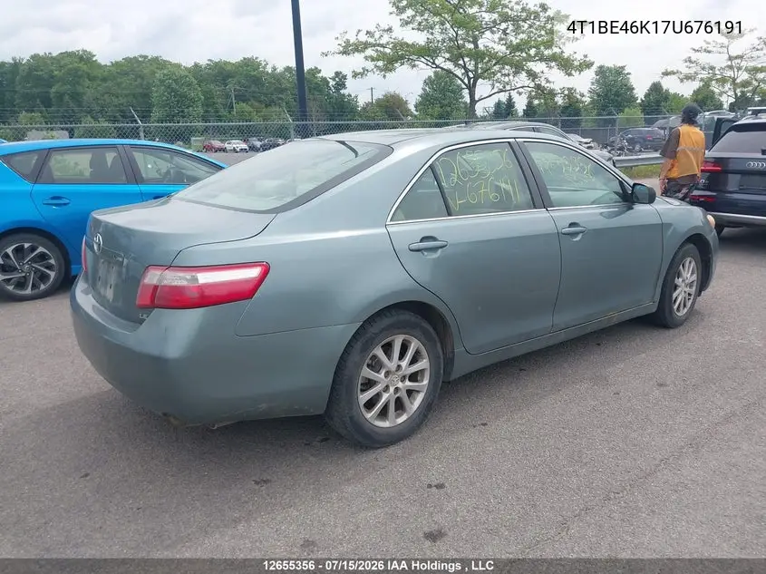 2007 Toyota Camry Le/Se VIN: 4T1BE46K17U676191 Lot: 12655356x