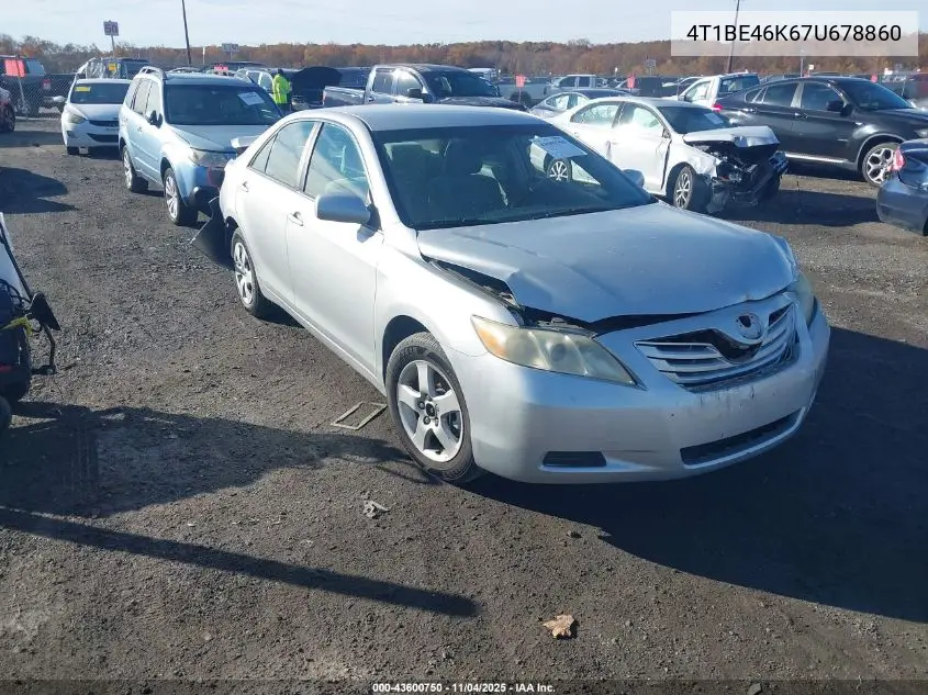 4T1BE46K67U678860 2007 Toyota Camry Le
