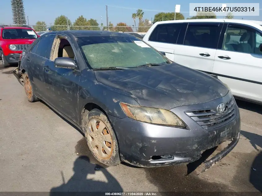 4T1BE46K47U503314 2007 Toyota Camry Le
