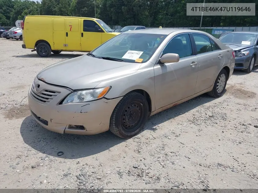 2007 Toyota Camry Le VIN: 4T1BE46K47U119646 Lot: 45587793