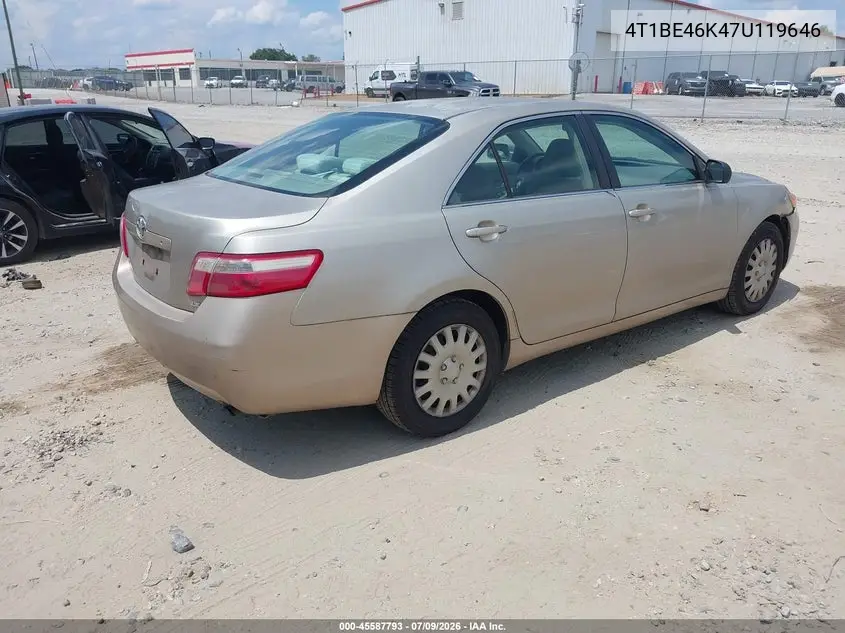 2007 Toyota Camry Le VIN: 4T1BE46K47U119646 Lot: 45587793