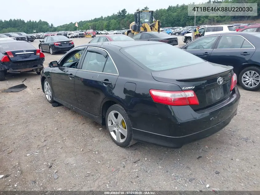 2008 Toyota Camry Se VIN: 4T1BE46K88U220030 Lot: 45654738