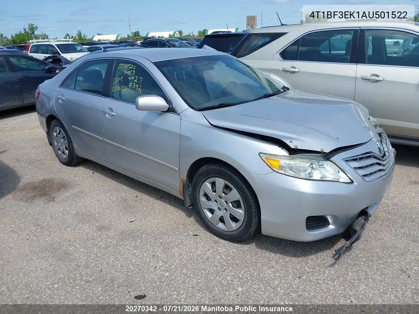 2010 Toyota Camry Le VIN: 4T1BF3EK1AU501522 Lot: 20270342
