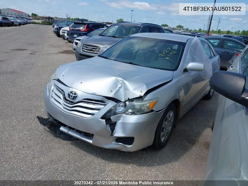 2010 Toyota Camry Le VIN: 4T1BF3EK1AU501522 Lot: 20270342
