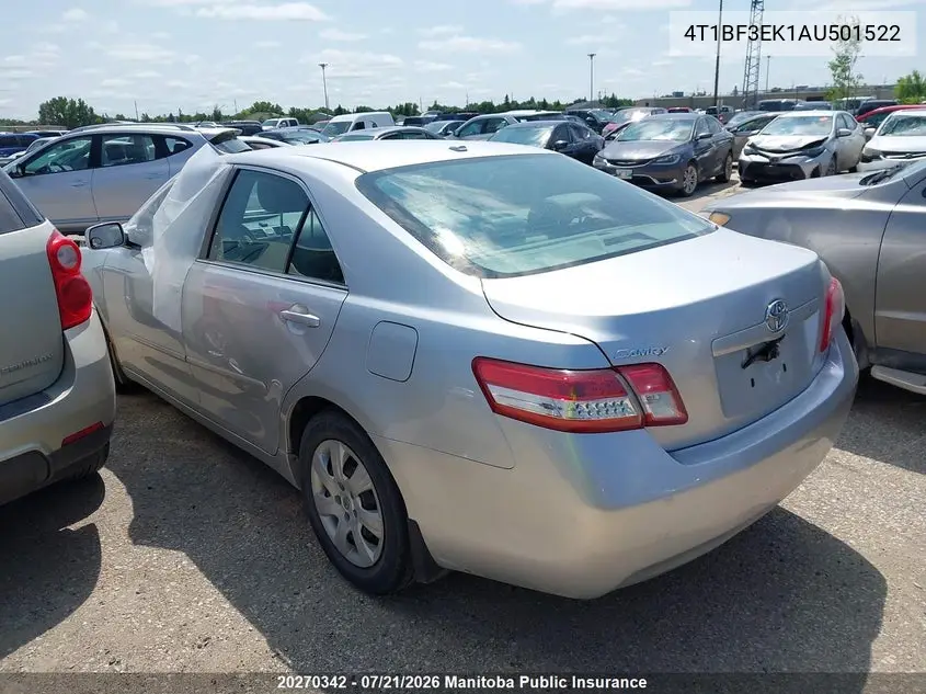 2010 Toyota Camry Le VIN: 4T1BF3EK1AU501522 Lot: 20270342