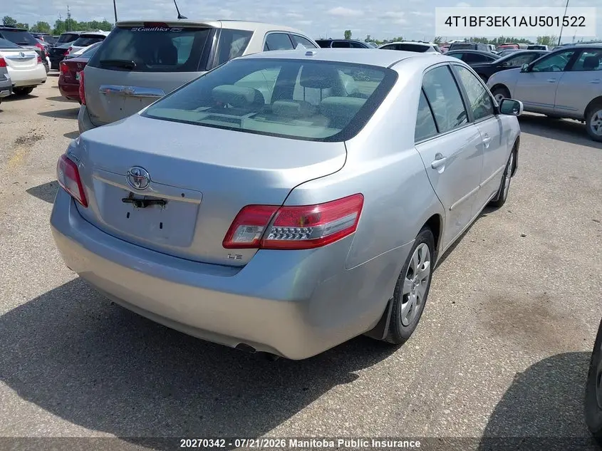 2010 Toyota Camry Le VIN: 4T1BF3EK1AU501522 Lot: 20270342