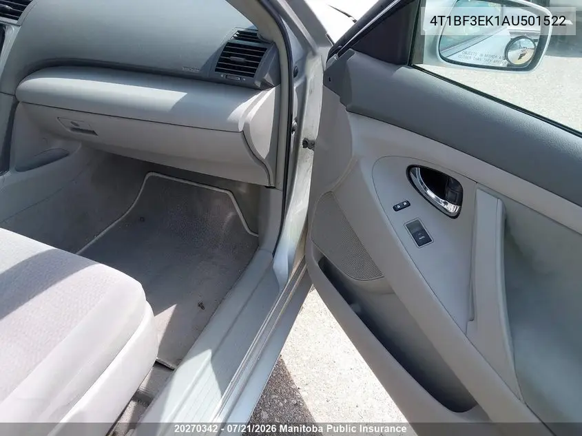 2010 Toyota Camry Le VIN: 4T1BF3EK1AU501522 Lot: 20270342