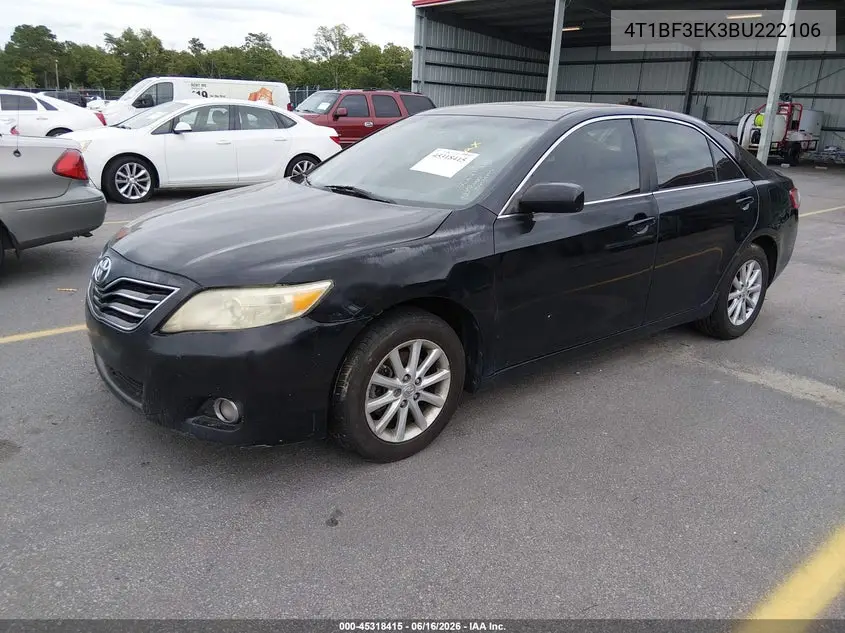 4T1BF3EK3BU222106 2011 Toyota Camry Xle
