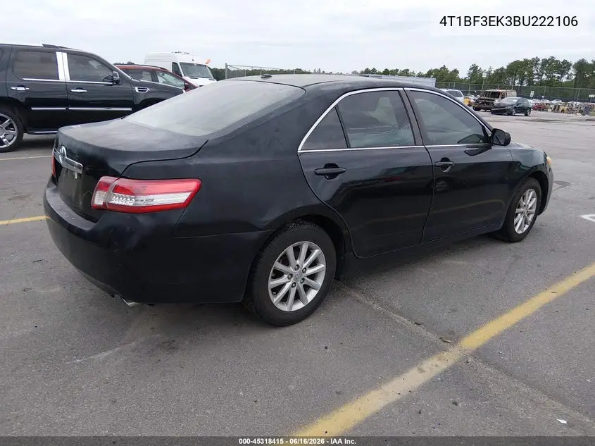 4T1BF3EK3BU222106 2011 Toyota Camry Xle