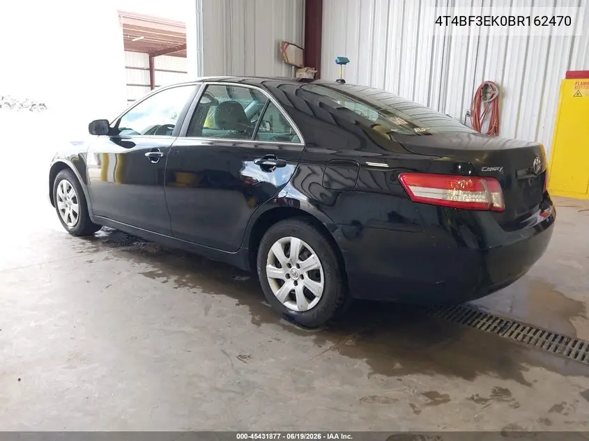 2011 Toyota Camry Le VIN: 4T4BF3EK0BR162470 Lot: 45431877