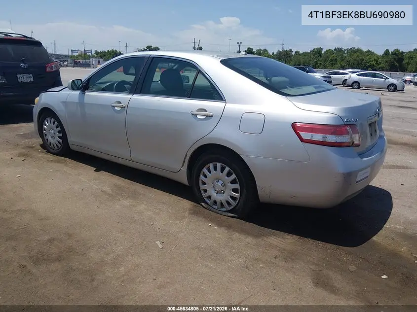 2011 Toyota Camry VIN: 4T1BF3EK8BU690980 Lot: 45634805