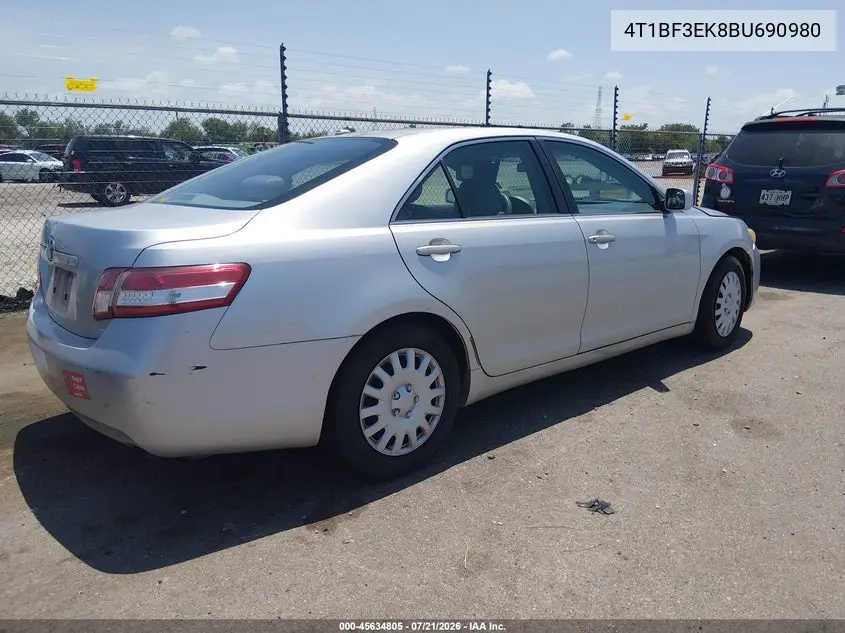 2011 Toyota Camry VIN: 4T1BF3EK8BU690980 Lot: 45634805