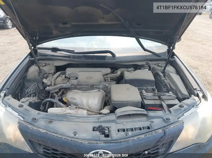 2012 Toyota Camry Se/Le/Xle VIN: 4T1BF1FKXCU578184 Lot: 30094372