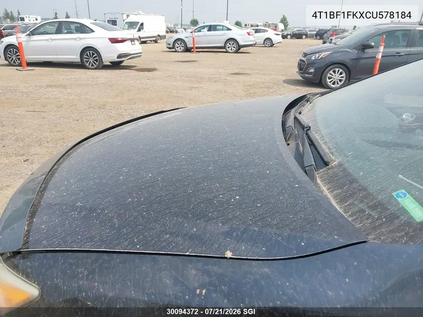 2012 Toyota Camry Se/Le/Xle VIN: 4T1BF1FKXCU578184 Lot: 30094372