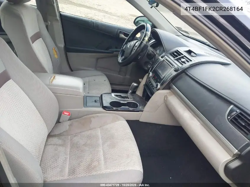 4T4BF1FK2CR268164 2012 Toyota Camry Le