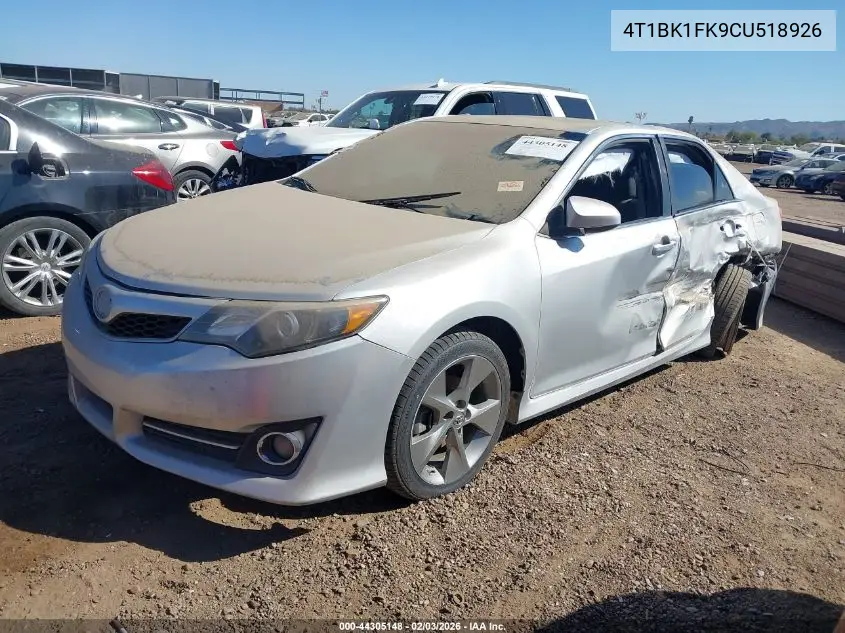4T1BK1FK9CU518926 2012 Toyota Camry Se V6