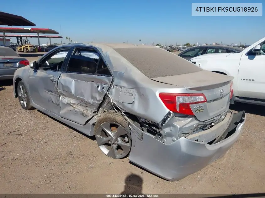 4T1BK1FK9CU518926 2012 Toyota Camry Se V6