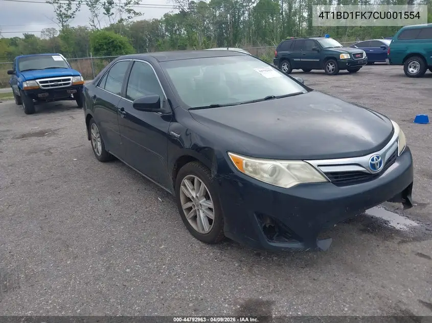4T1BD1FK7CU001554 2012 Toyota Camry Hybrid Le