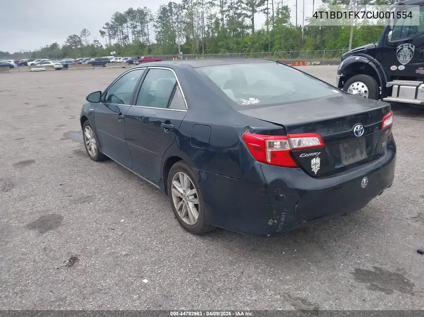 4T1BD1FK7CU001554 2012 Toyota Camry Hybrid Le