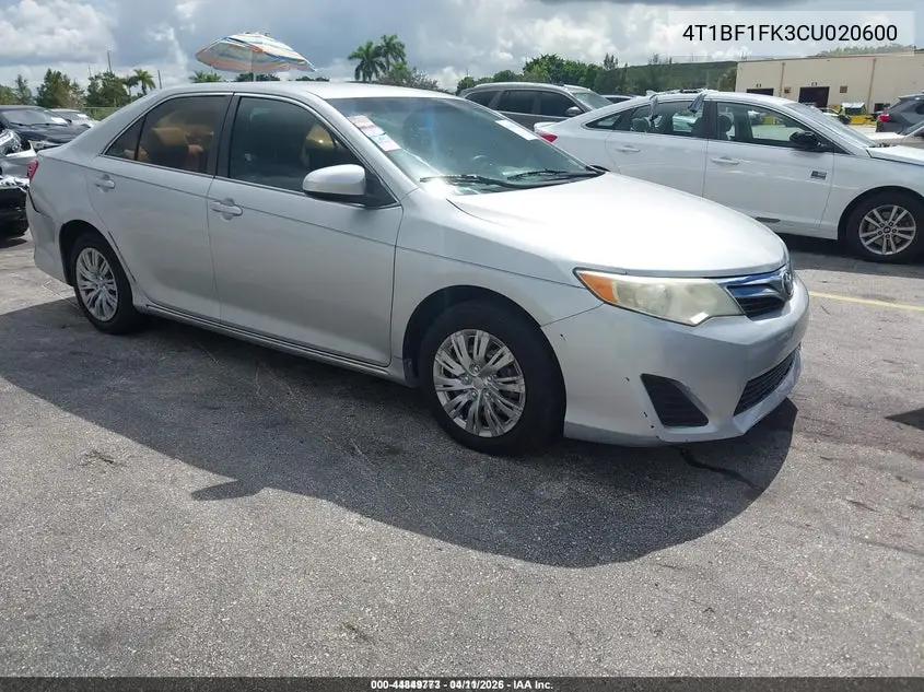 4T1BF1FK3CU020600 2012 Toyota Camry Le