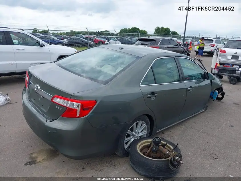 2012 Toyota Camry Xle VIN: 4T4BF1FK6CR204452 Lot: 45573723
